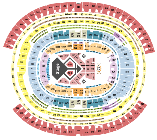 SoFi Stadium Usher and Chris Brown Seating Chart